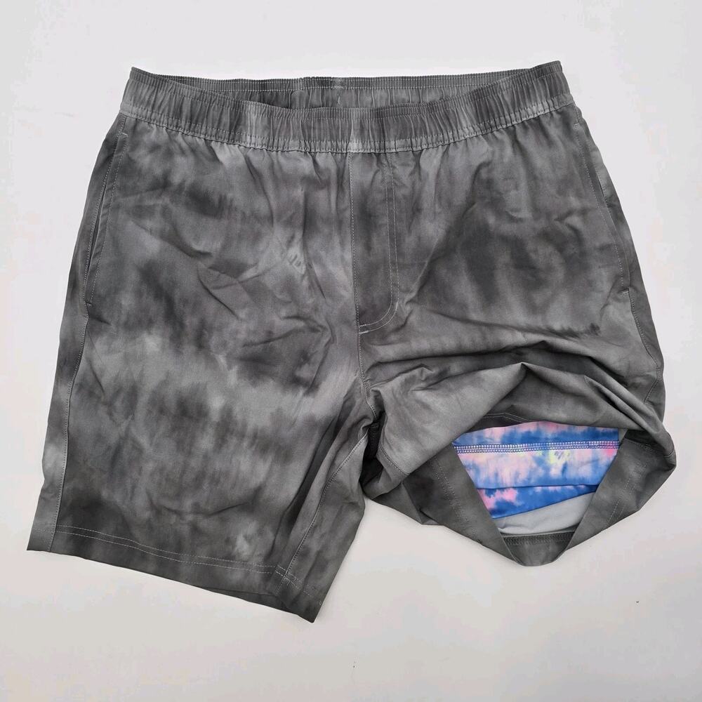 Chubbies Shorts Mens 7 Inch Gray Pink Blue Boxer Lined Athlounger Tie Dye